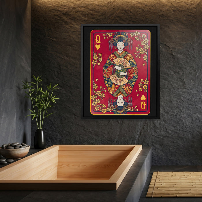 Samurai Queen Hearts Card canvas wall art, room view