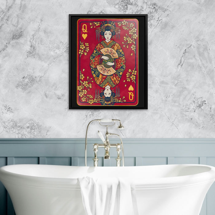 Samurai Queen Hearts Card canvas wall art, room view