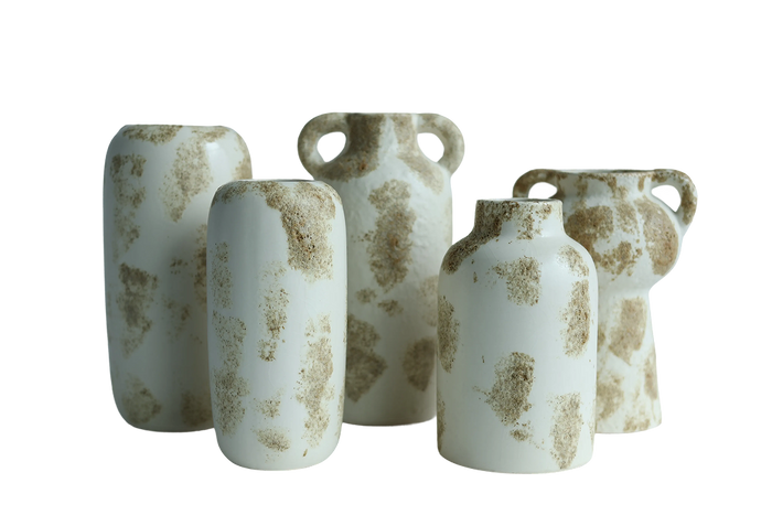 Sandstone Slim Column Vase Beige