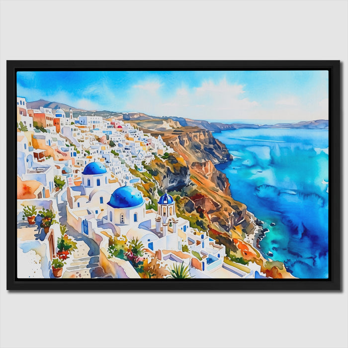 Santorini Azure Paradise canvas wall art