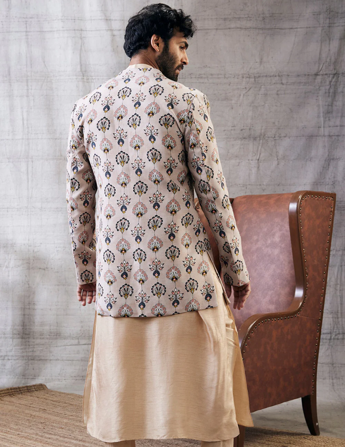 Sarouk Longline Jacket With Kurta Set