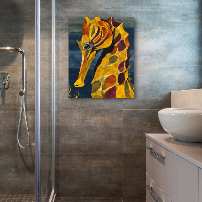 Seahorse Golden Tides - Luxury Wall Art