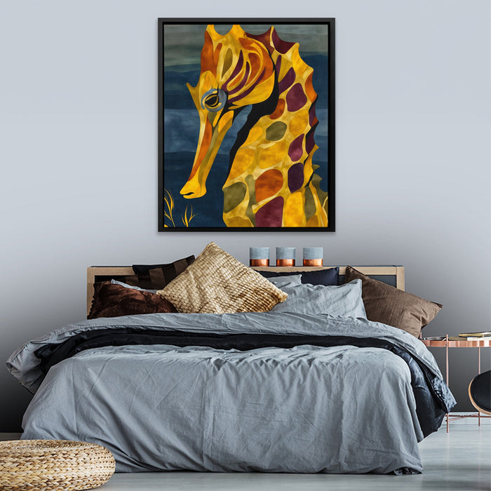 Seahorse Golden Tides - Luxury Wall Art