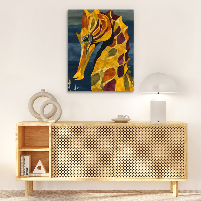 Seahorse Golden Tides - Luxury Wall Art