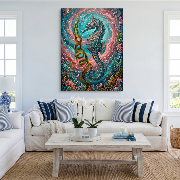 Seahorse Ocean Bloom - Luxury Wall Art