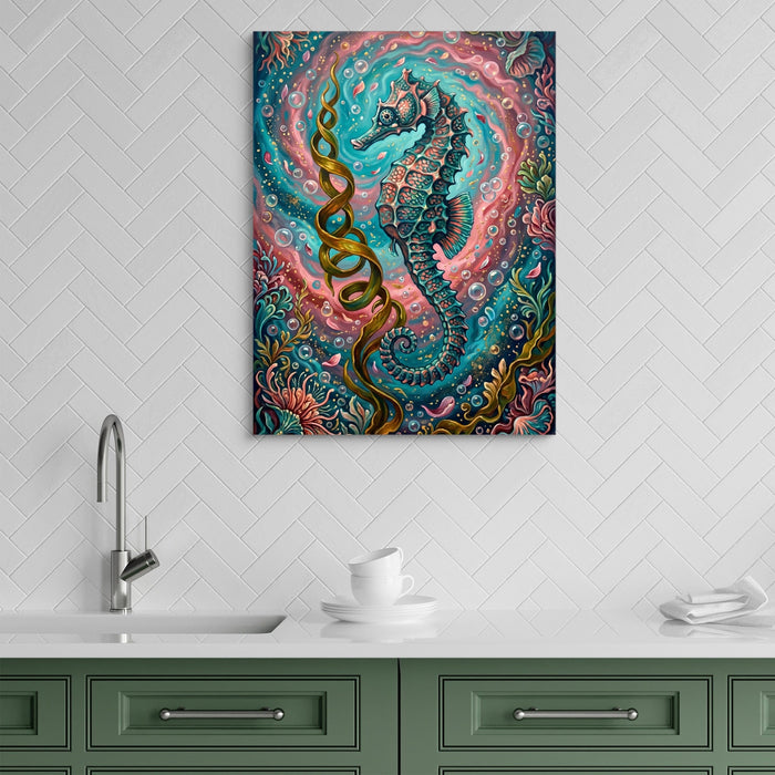 Seahorse Ocean Bloom - Luxury Wall Art