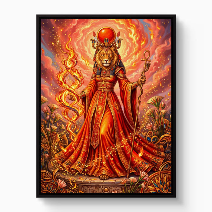 Sekhmet's Blazing Ankh - Luxury Wall Art