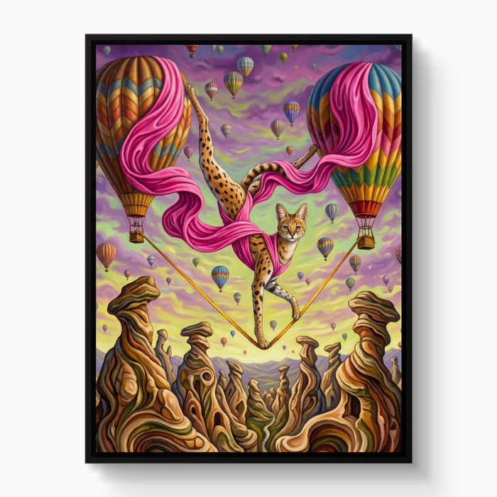 Serval Sky Walk — serval sky walk white studio framed black