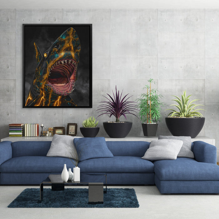 Shark's Electric Fury - Luxury Wall Art