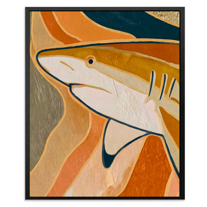Shark's Golden Current - Luxury Wall Art