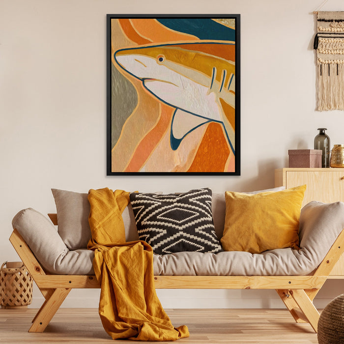 Shark's Golden Current - Luxury Wall Art