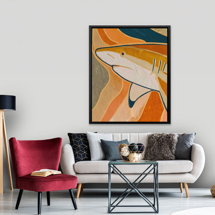Shark's Golden Current - Luxury Wall Art