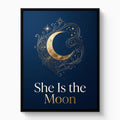 She Is The Moon — she is the moon white studio framed black