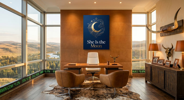 She Is The Moon — she is the moon office with desk and chairs 1port flush print