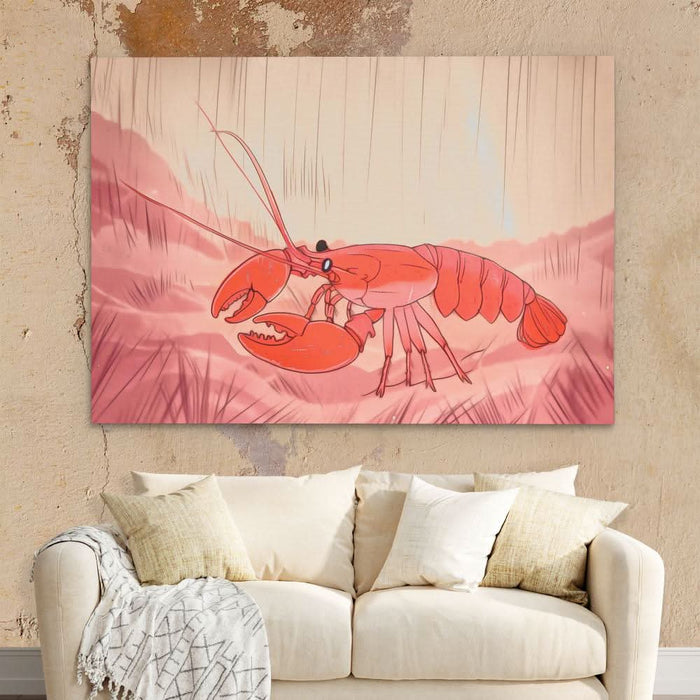 Shellfish Shuffle - Lobster Wall Art in Black Frame