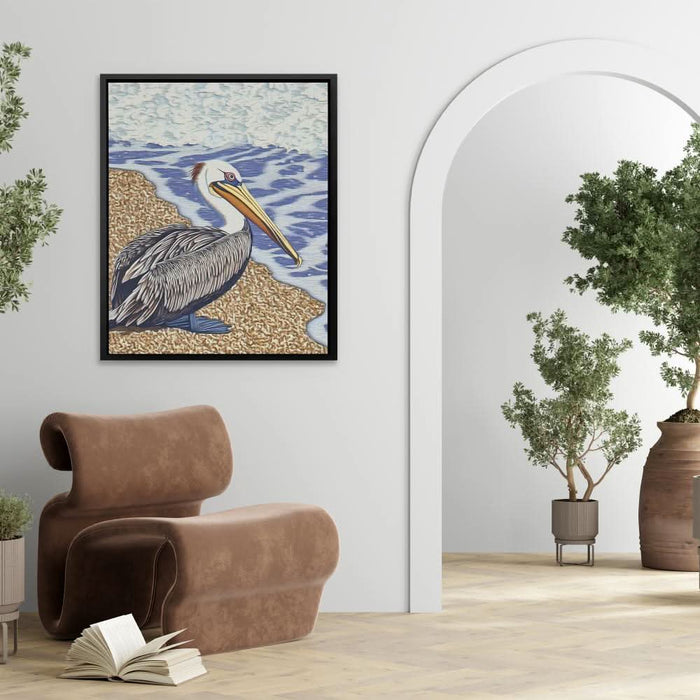 Shoreline Pelican - Large Canvas Print