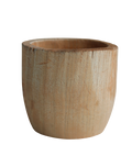 Short Compact Wood Vase