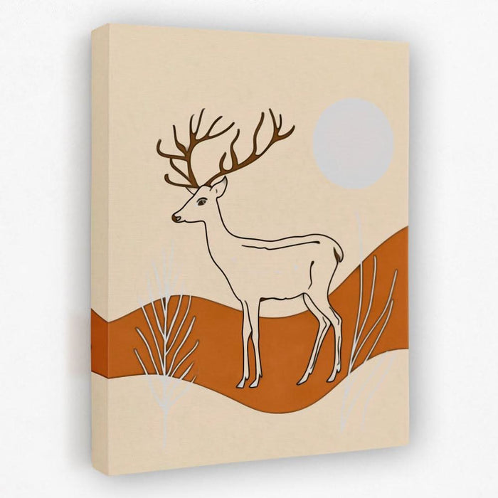 Silent Deer - Animals Canvas Wall Art