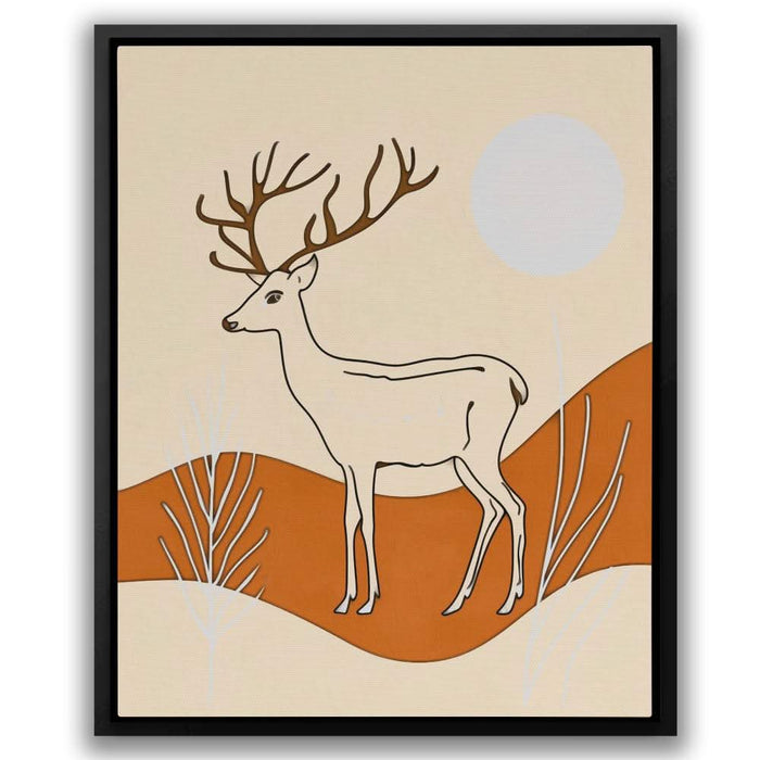Silent Deer - Large Minimalist Canvas Print