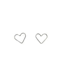 Silver Heart Stud Earrings