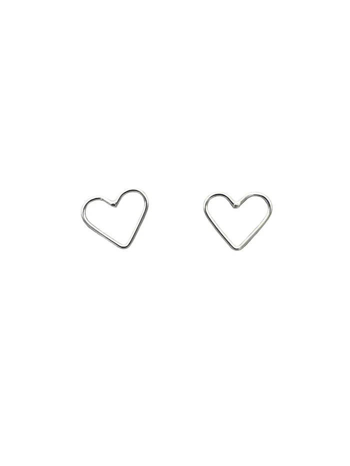 Silver Heart Stud Earrings