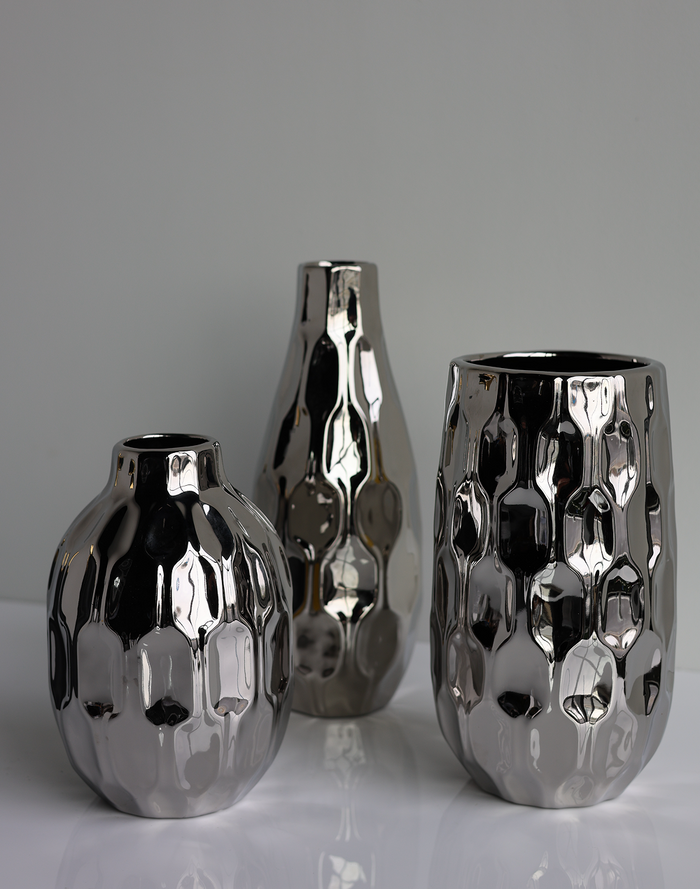 Silver Neck Vase