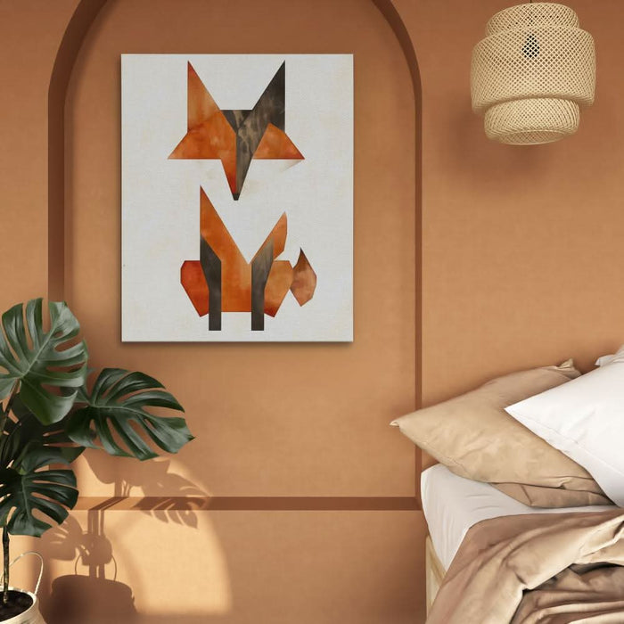 Simple Fox - Fox Wall Art in Black Frame