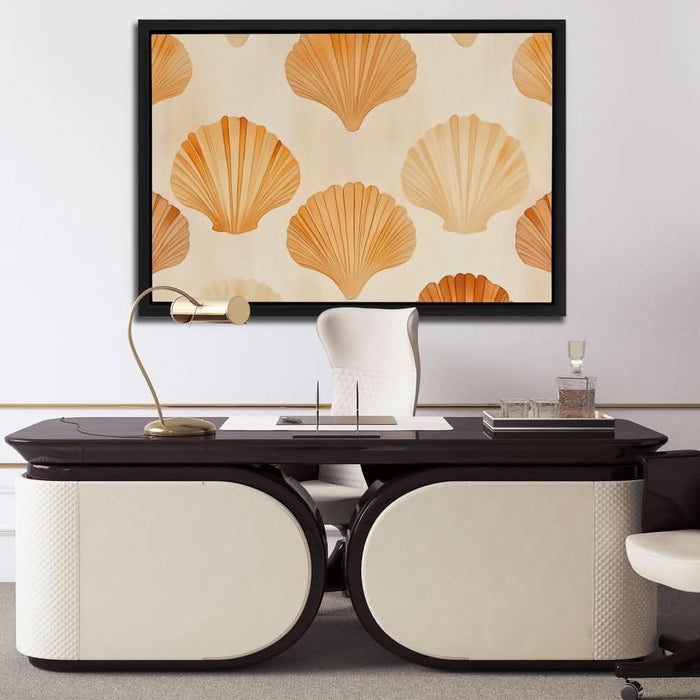 Simple Seashells - Coastal Wall Art in Black Frame