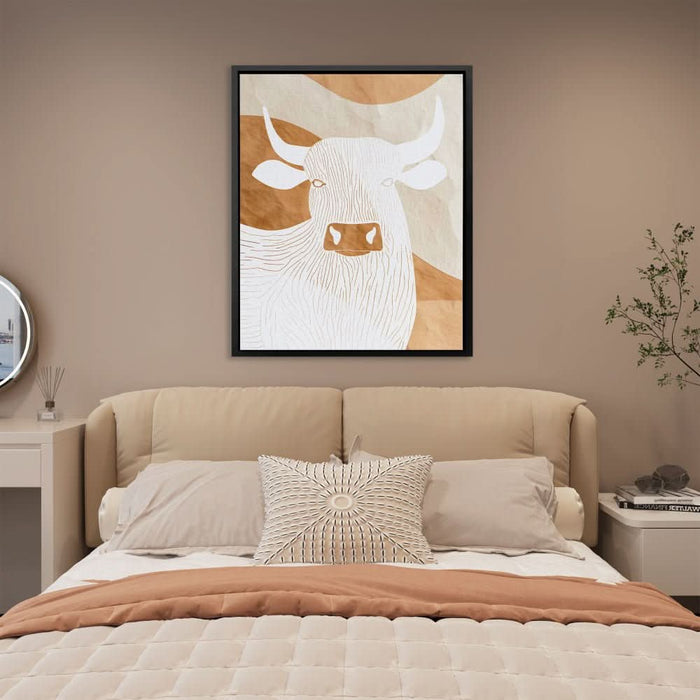 Simplicity in Power - Beige Bull Canvas Print