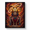 Skeletal Ram Enthroned - Luxury Wall Art