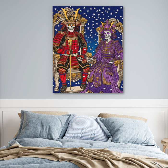 Skeletal Samurai Royalty canvas wall art, room view