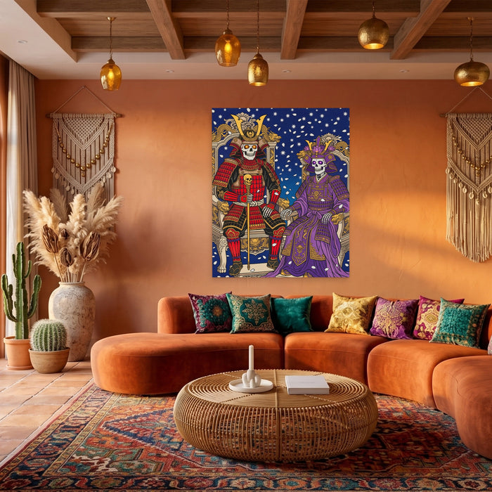 Skeletal Samurai Royalty canvas wall art, room view