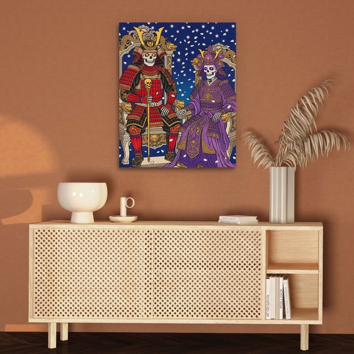 Skeletal Samurai Royalty canvas wall art, room view