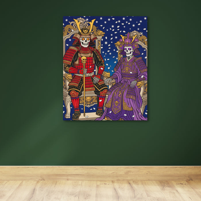 Skeletal Samurai Royalty canvas wall art, room view
