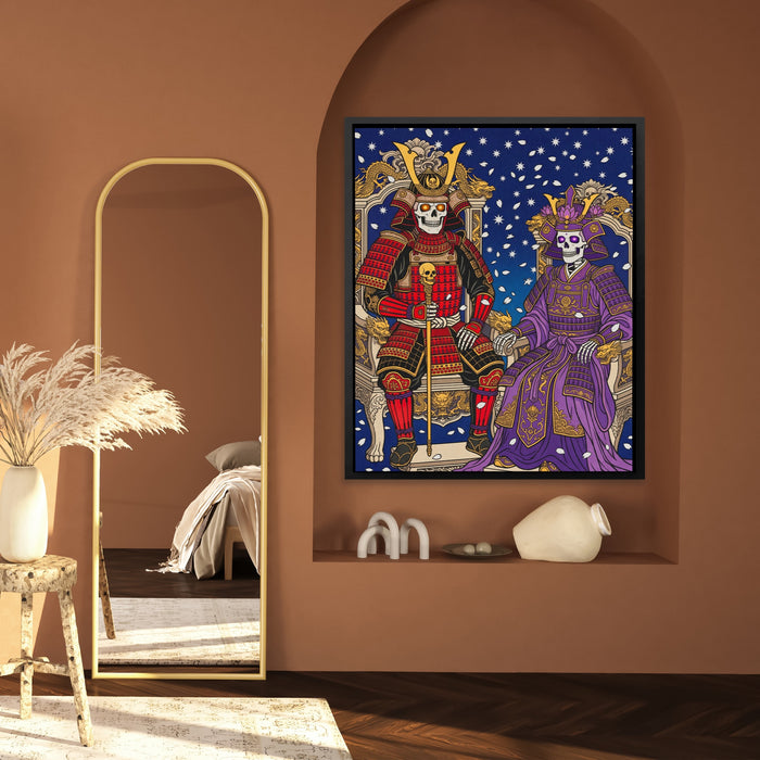 Skeletal Samurai Royalty canvas wall art, room view