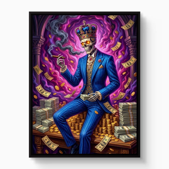 Skeleton Cash Throne - Luxury Wall Art