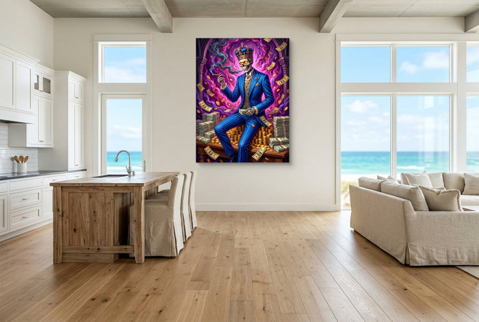 Skeleton Cash Throne - Luxury Wall Art