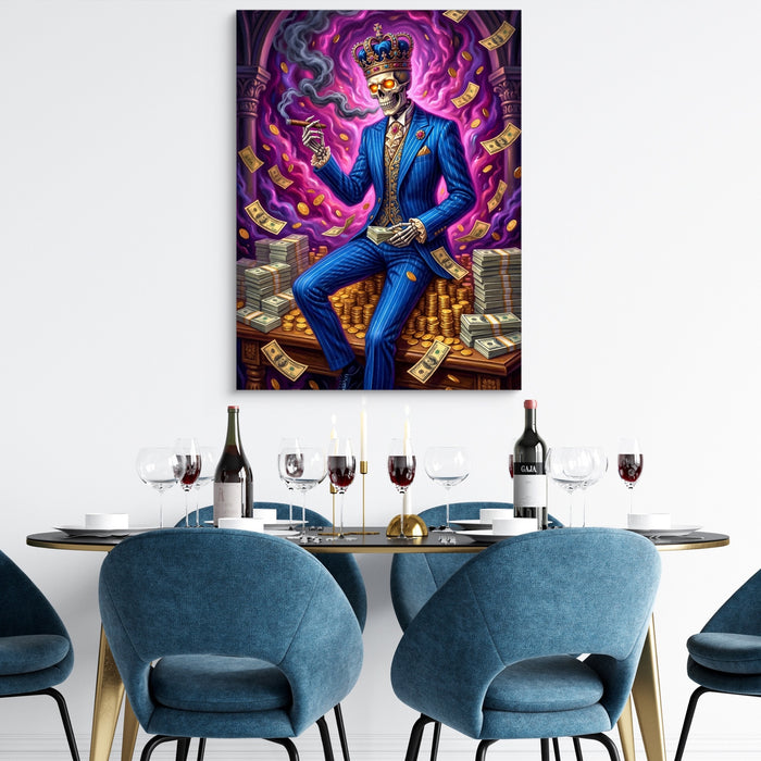 Skeleton Cash Throne — otter balancing waterfall sq dining room tables 1port flush print