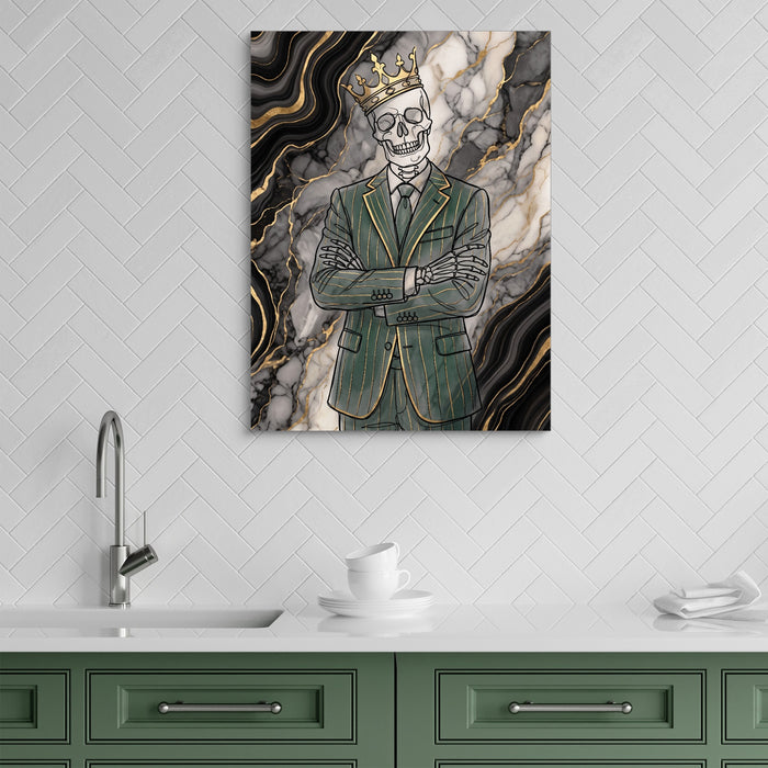 Skeleton Crown Suit — skeleton crown suit sq green kitchen 1port flush print