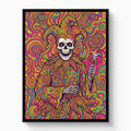 Skeleton Jester Psychedelic — skeleton jester psychedelic white studio framed black