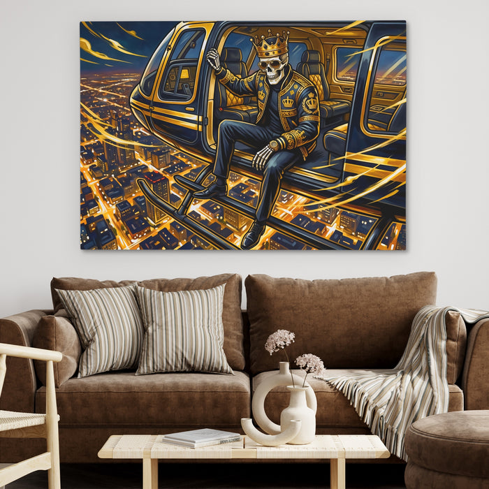 Skeleton King Ascendant canvas wall art, room view