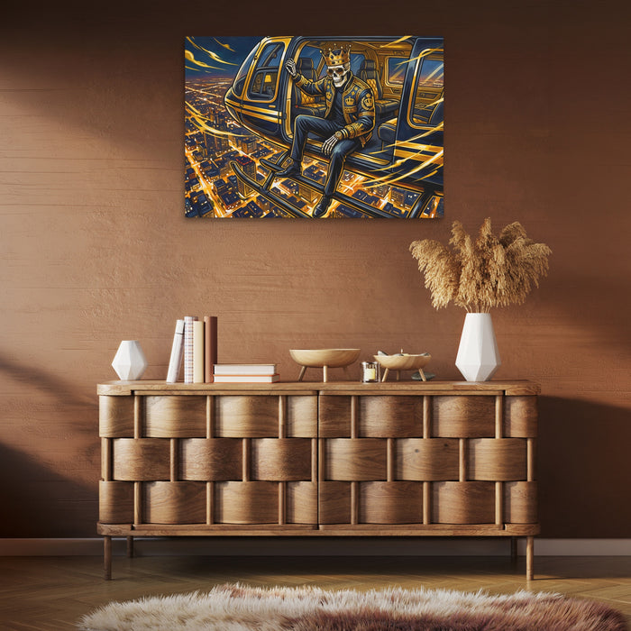 Skeleton King Ascendant canvas wall art, room view