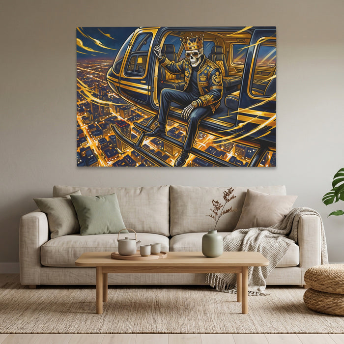 Skeleton King Ascendant canvas wall art, room view