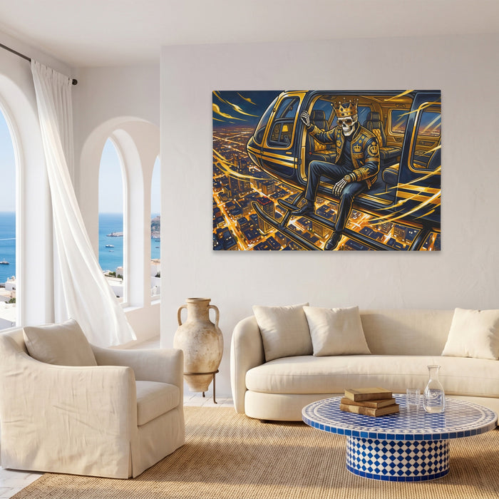 Skeleton King Ascendant canvas wall art, room view