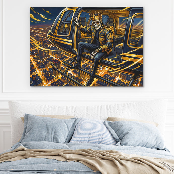 Skeleton King Ascendant canvas wall art, room view