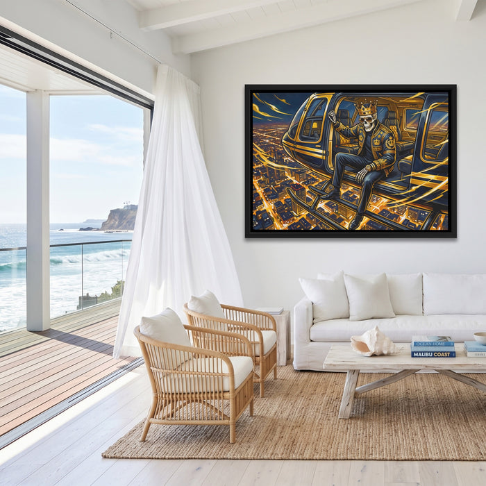 Skeleton King Ascendant canvas wall art, room view
