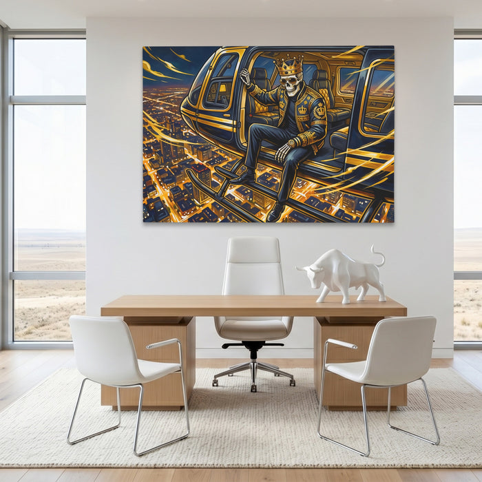 Skeleton King Ascendant canvas wall art, room view