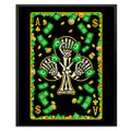 Skeleton Money Ace of Clubs Card canvas wall art