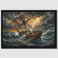 Skeleton Ship Tempest canvas wall art