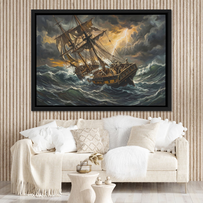 Skeleton Ship Tempest canvas wall art, room view
